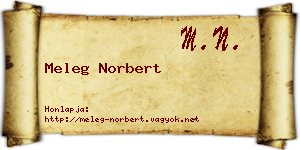 Meleg Norbert névjegykártya